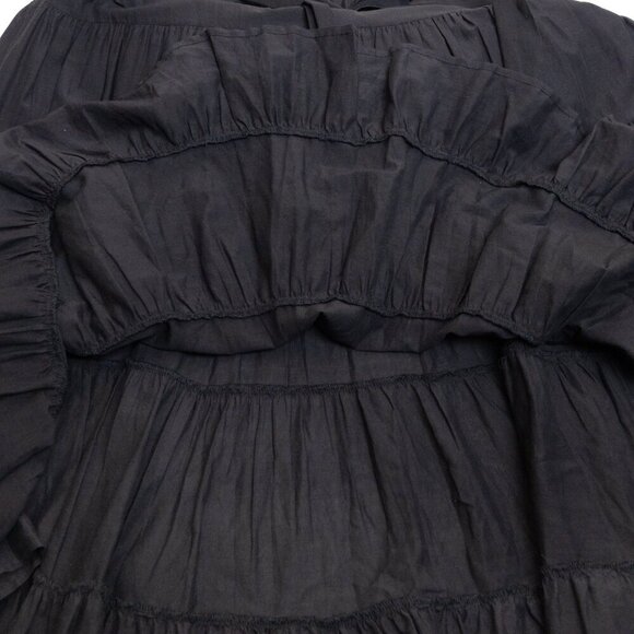 Paige Samosa Dress Midi Tiered Soft Ribbed Knit Black - Picture 14 of 16